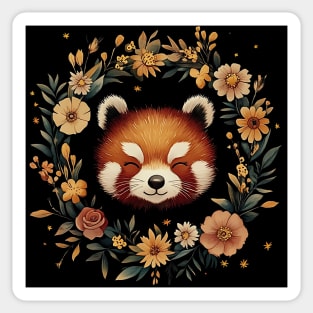 Cute Red Panda Illustration – Cozy Nature-Inspired Animal Art Sticker